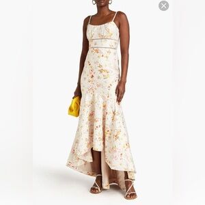 BRAND NEW- ML Monique Lhuillier Metallic Floral-Print Jacquard Gown -